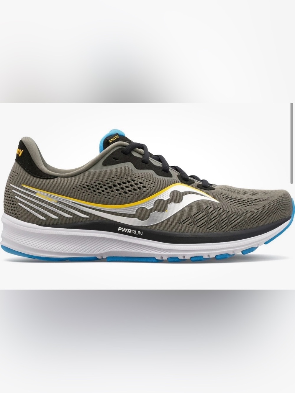 Saucony Ride 14 Rock face in Topaz Men's PWRRUN Running Shoe